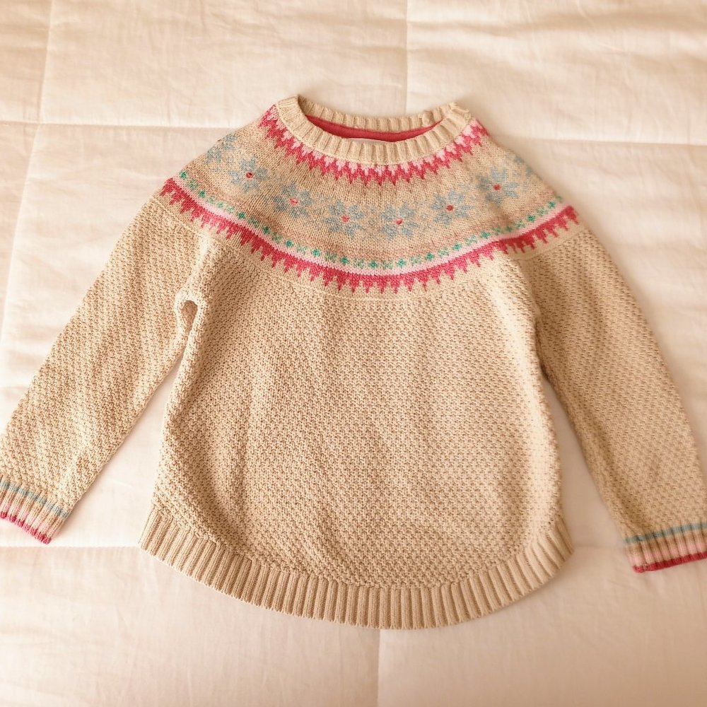 Pink and light beige girls carlisle sweater